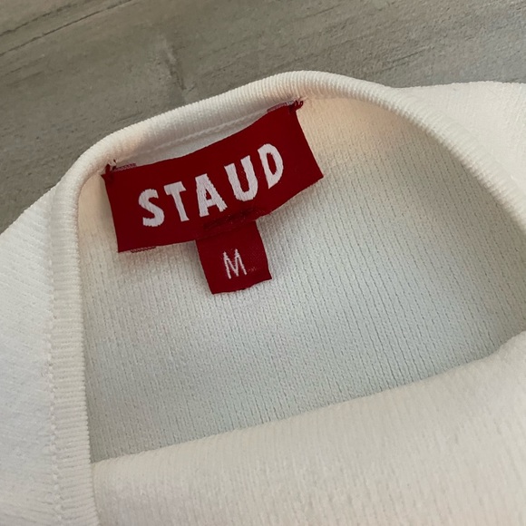 STAUD Haylee White Sea Shell and Feather Mini Dress - Bridal Bachelorette - Picture 7 of 8